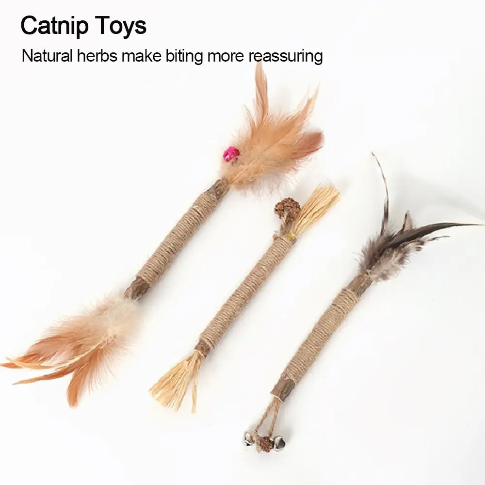 Silvervine sisal cat chew stick, 5x10x10 cm, natural catnip treat – view 2