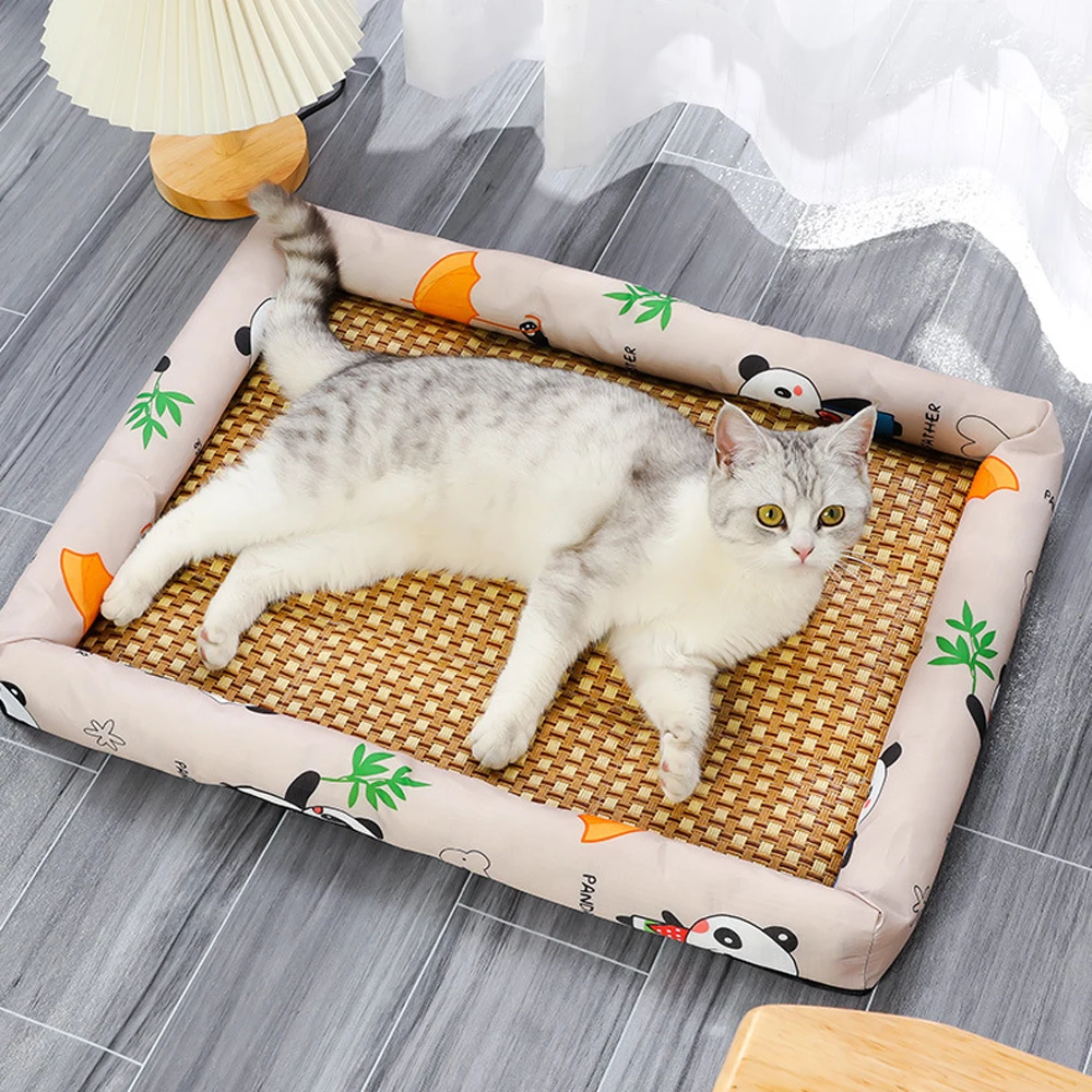{product_title} laid flat on floor with small cat or medium dog nearby – view 3