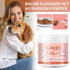 80g bacon-flavored mushroom powder for cats and dogs — pack front