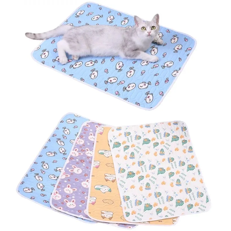 Pet cooling latex mat with cute cartoon pattern for cats and dogs on floor – view 2