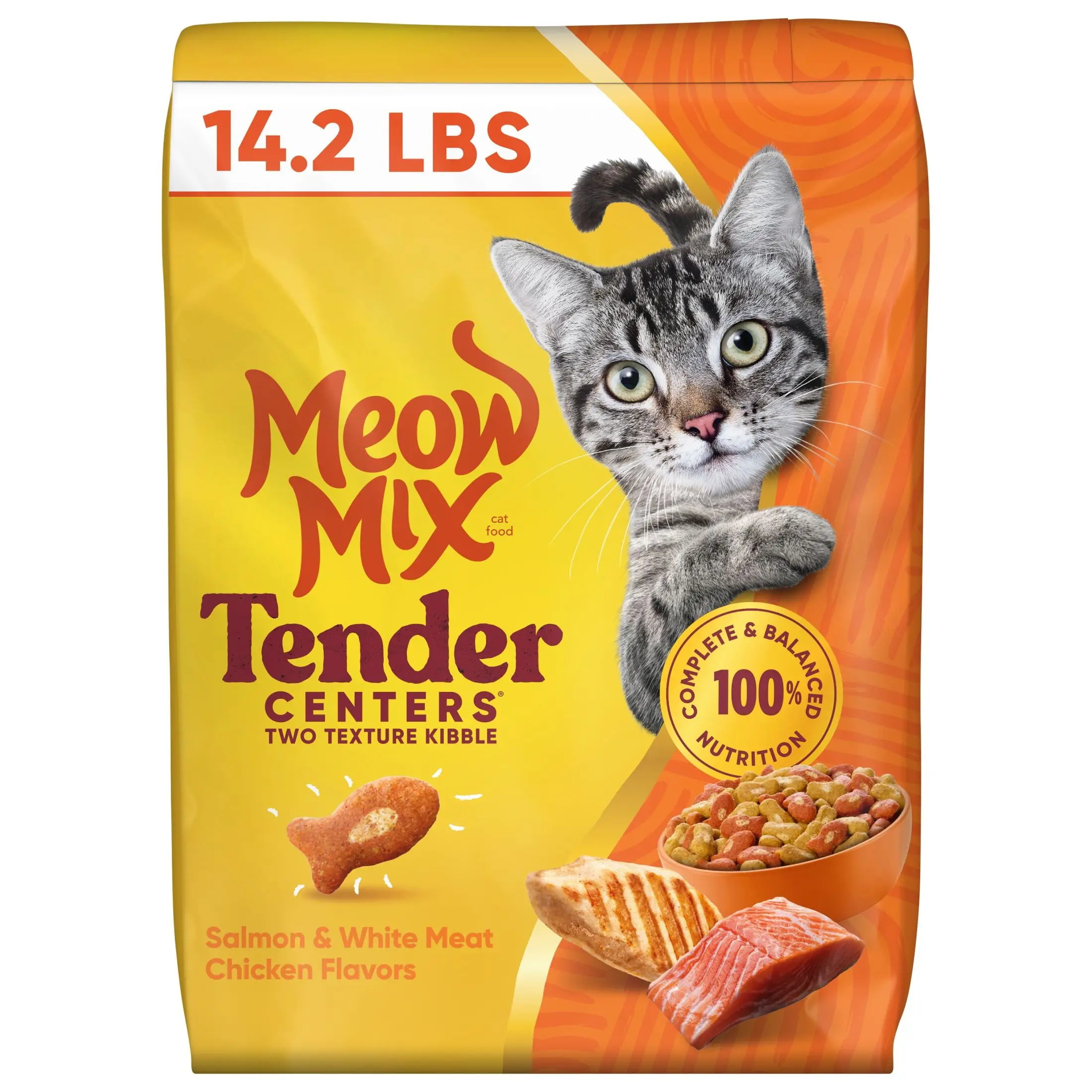 Tender Centers Salmon and White Meat Chicken dry cat food 14.2 lb bag – view 4
