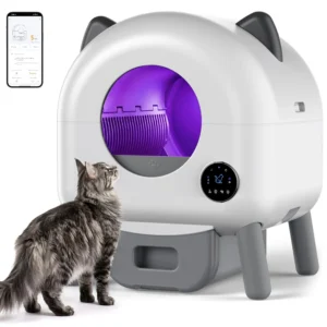 72L Automatic Self-Cleaning Cat Litter Box — 72L capacity, app-controlled unit shown in home setting