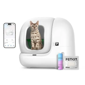 {title} — white ABS automatic, lidless litter box with app control